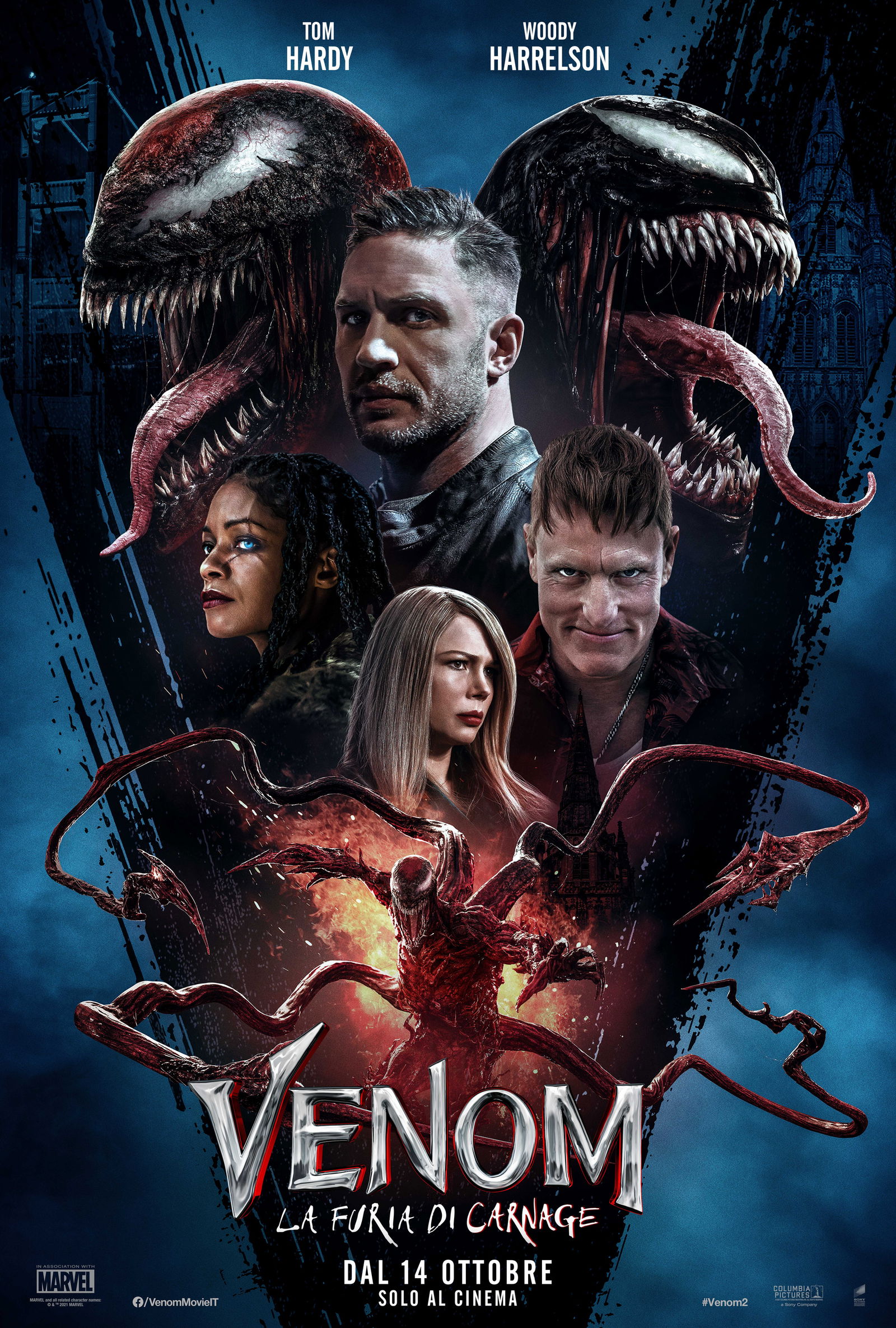 Venom: La Furia di Carnage, i dettagli sulla trama I protagonisti di Venom 2 nel poster italiano
