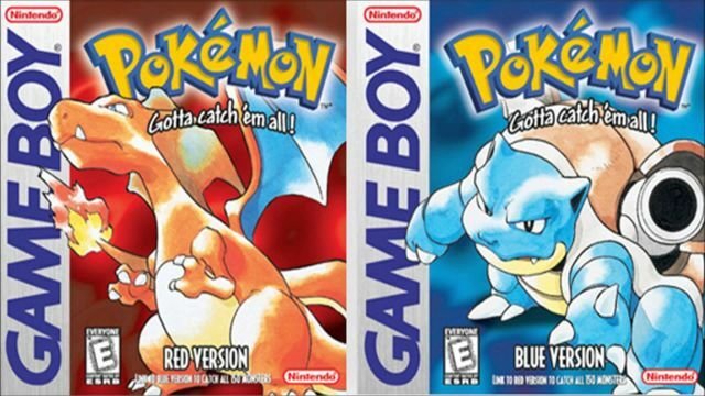 Charizard e Blastoise nelle copertine di Pokemon Rosso e Blu