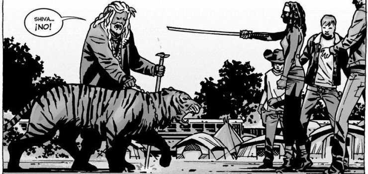 King Ezekiel incontra Michonne in The Walking Dead