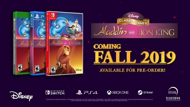 La imagen promocional que acompañó el anuncio de Juegos Clásicos de Disney: Aladdin y El Rey León