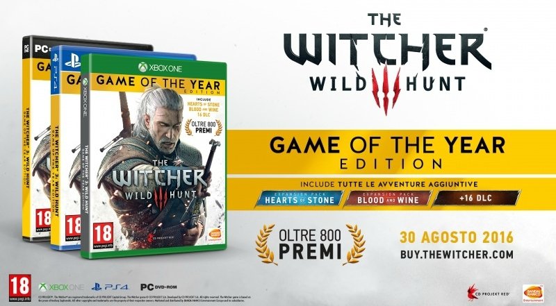 The Witcher 3 è disponibile su PS4, Xbox One e PC