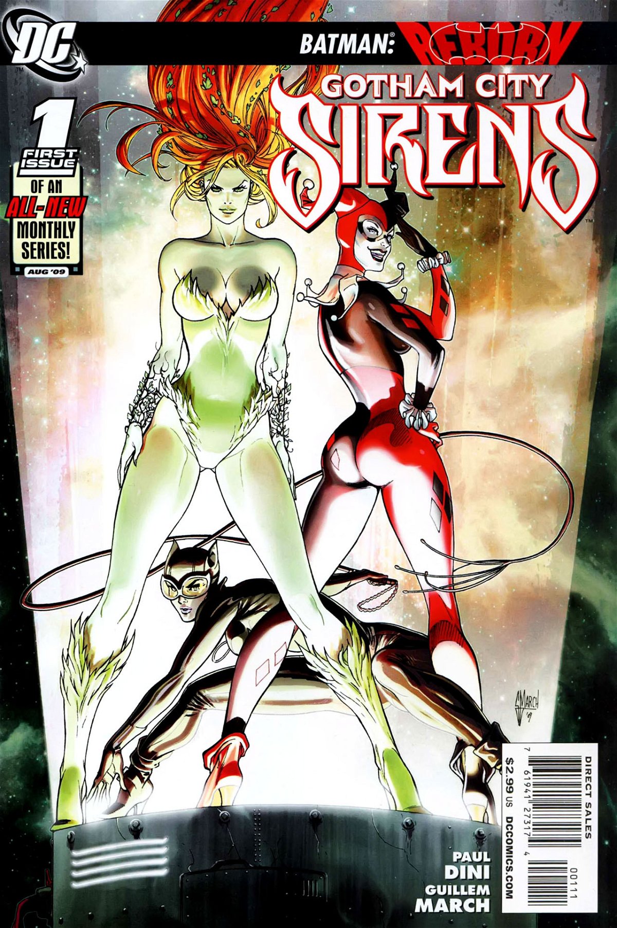 Harley Quinn, Poison Ivy e Catwoman nella copertina dell'albo 1 di Gorham City Sirens