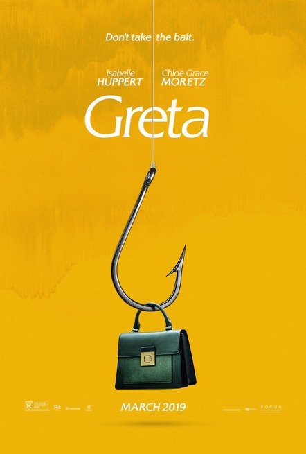 Una borsa nera appesa all'amo nel poster ufficiale di Greta