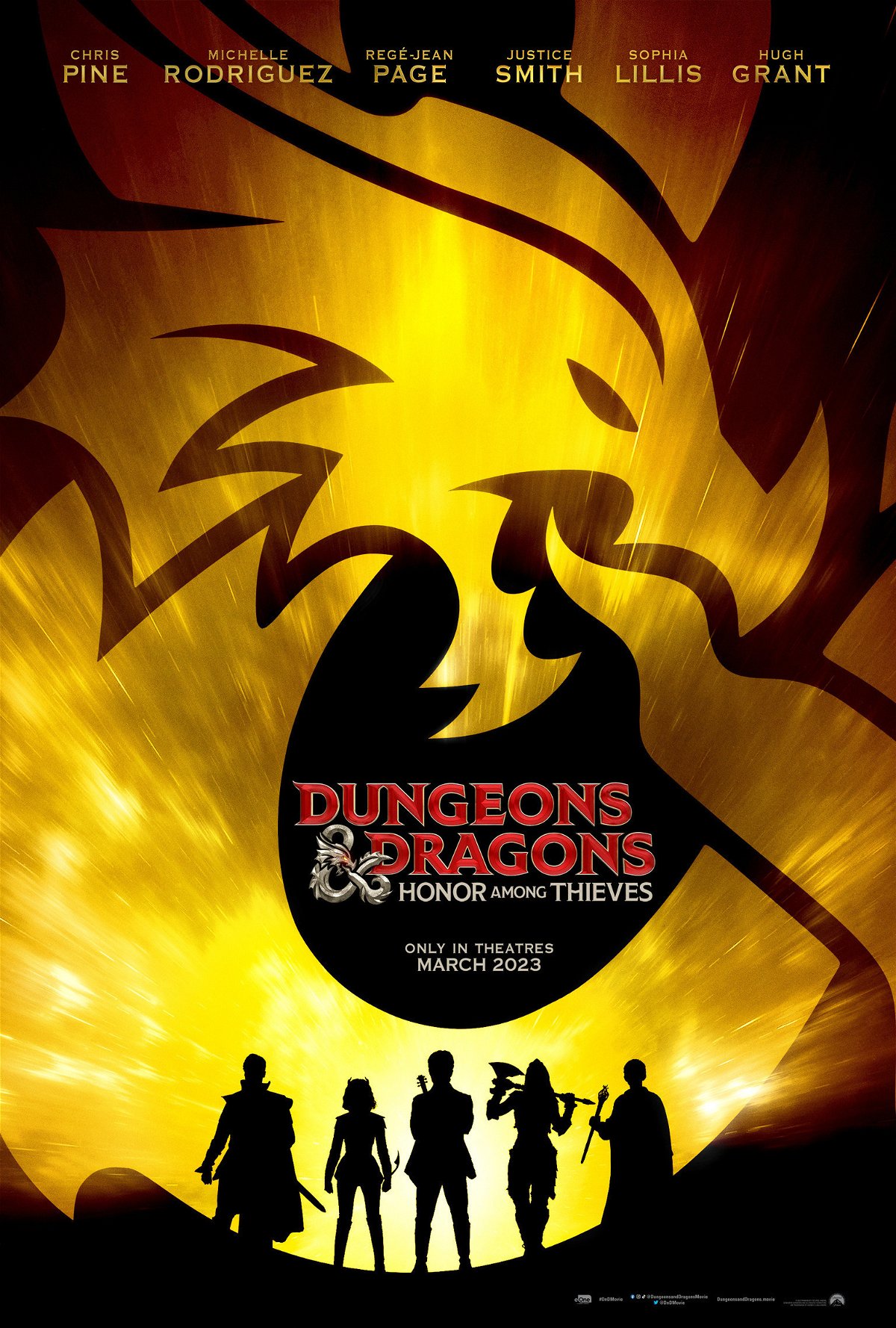 Il poster con il drago dorato di Dungeons & Dragons: L’onore dei Ladri