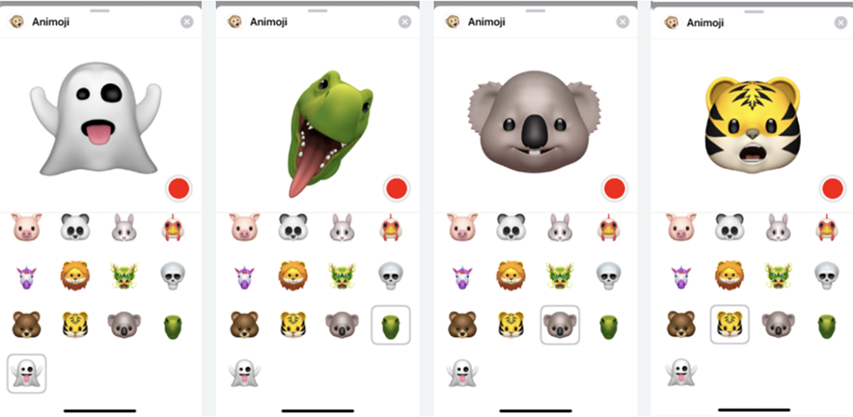 la tigre, il koala, il T-rex e il panda sono le nuove Animoji presenti in IOS 12