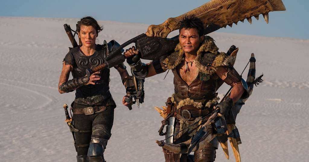 Clicca per vedere l'immagine originale Milla Jovovich in una scena di Monster Hunter