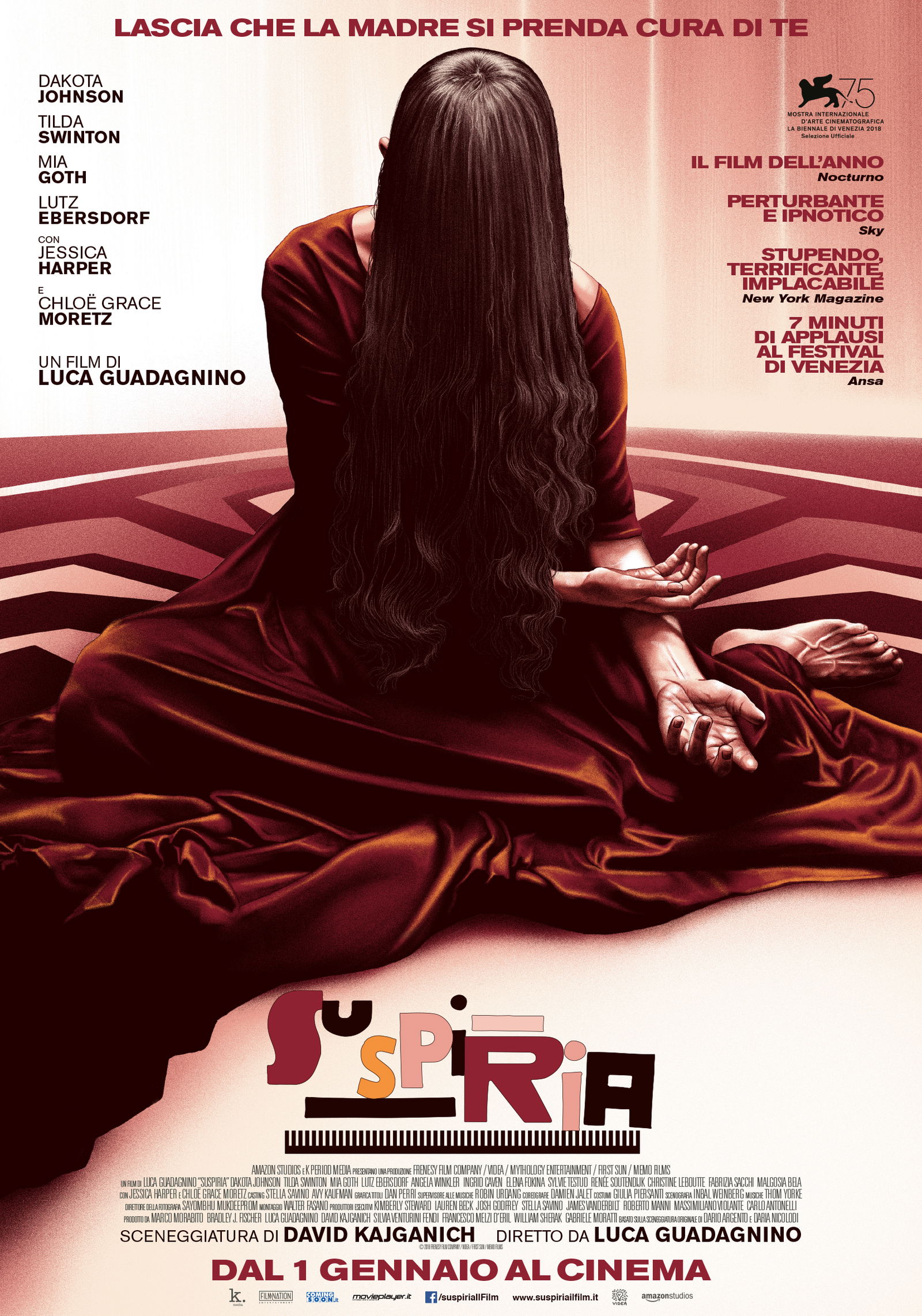 Suspiria di Luca Guadagnino, dal 1 gennaio al cinema Poster italiano di Suspiria (2018)