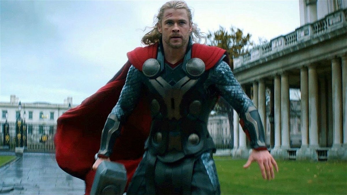 Un'immagine di Thor in una sequenza di The Dark World