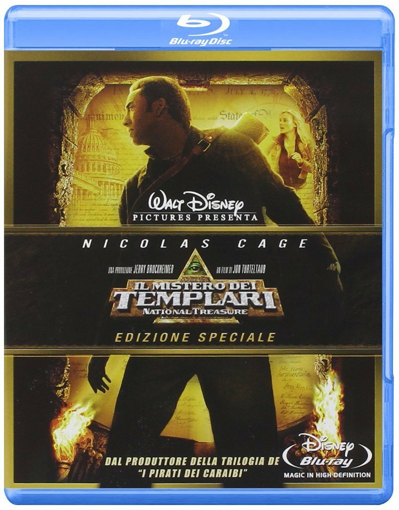 Nicolas Cage nella copertina del cofanetto Blu-ray de Il Mistero dei Templari