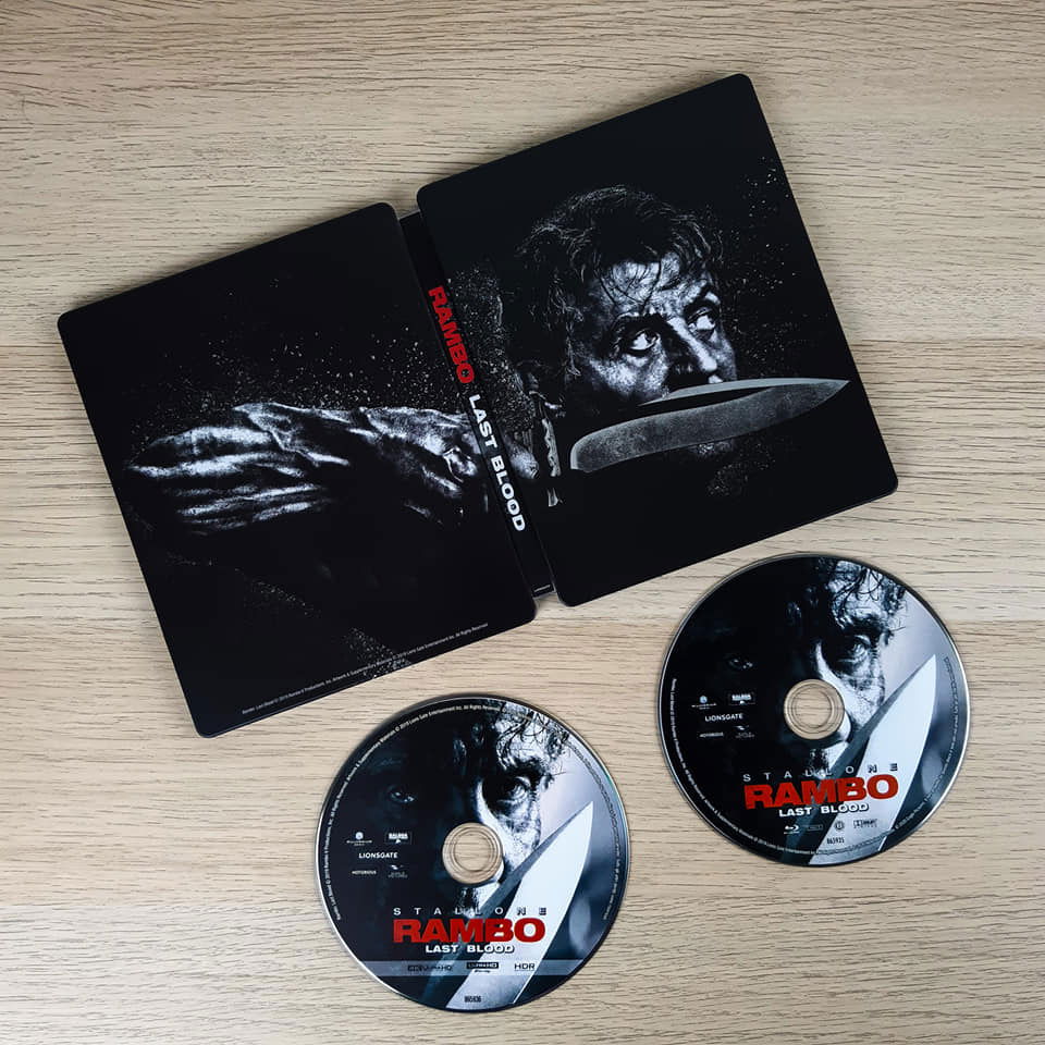 Click para ver la imagen original Frente de la edición 4K Steelbook de Rambo: Last Blood