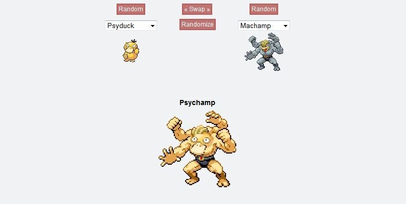Una delle fusioni mostruose sul sito Pokémon Fusion