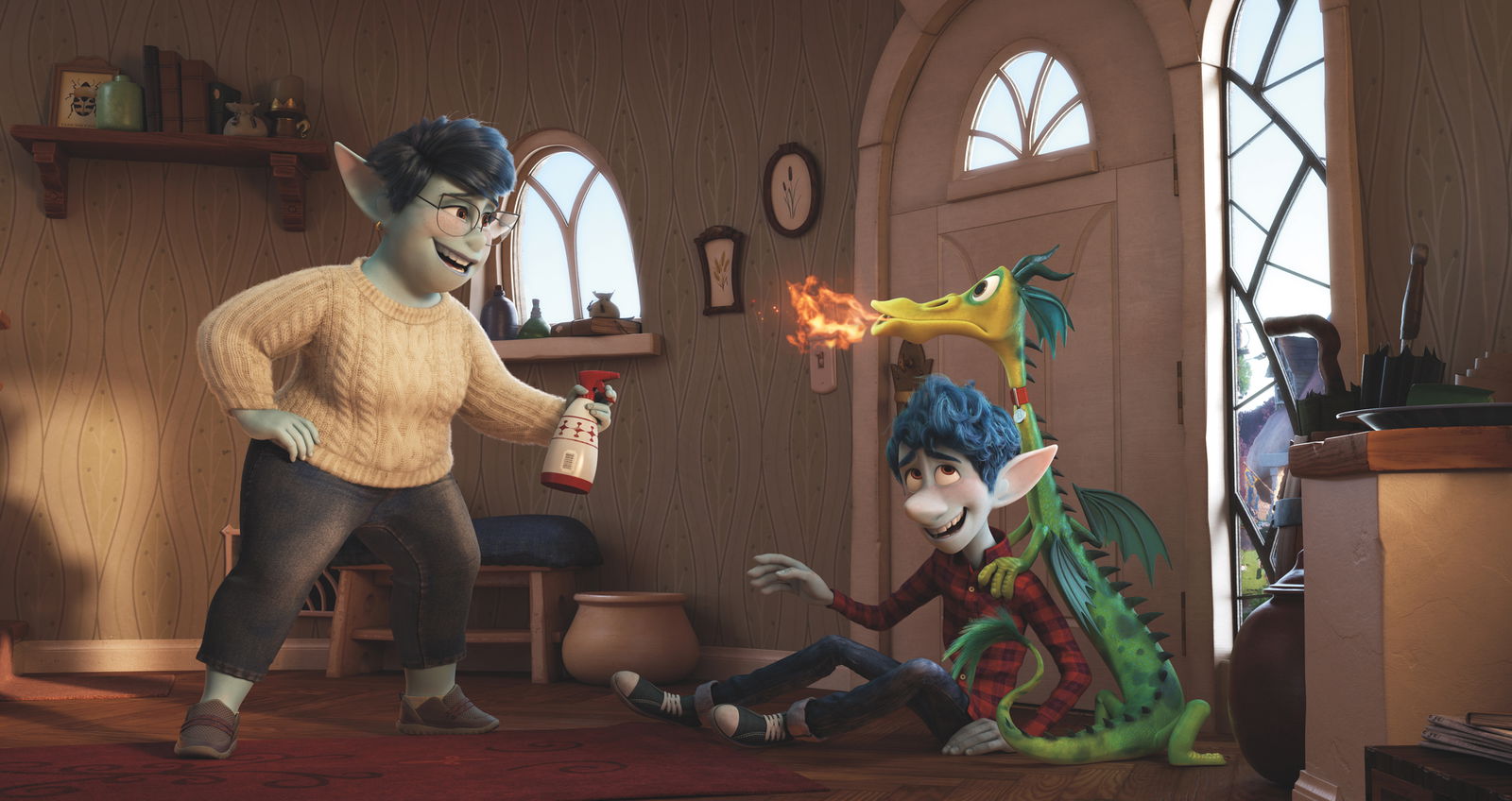 Clicca per vedere l'immagine originale La madre del protagonista tiene a bada il draghetto di famiglia