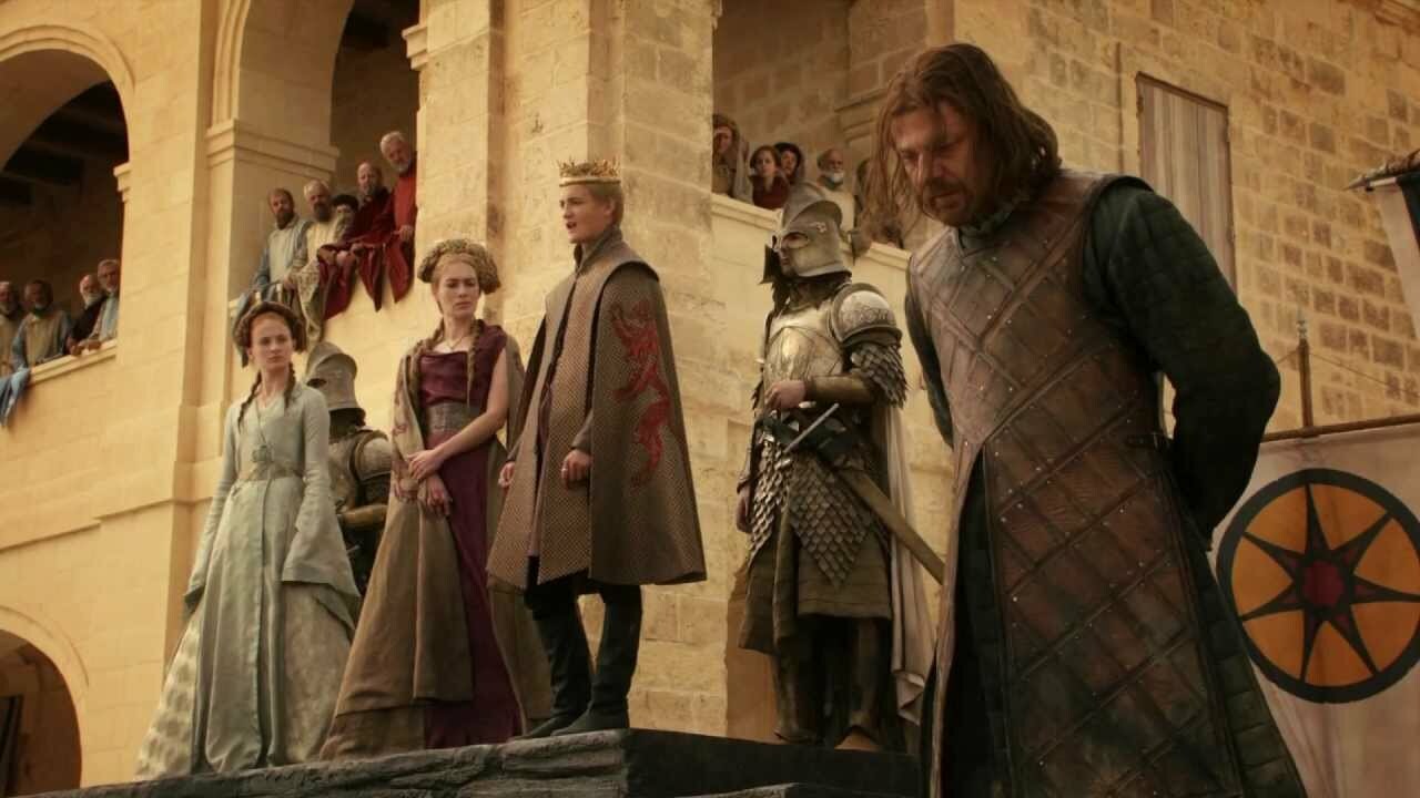 I-click upang makita ang orihinal na larawan Sean Bean sa eksena ng pagkamatay ni Ned Stark sa Game of Thrones season 1