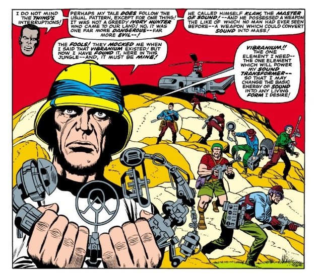 Una vignetta da Fantastic Four #52 con Ulysses Klaw e il Vibranio