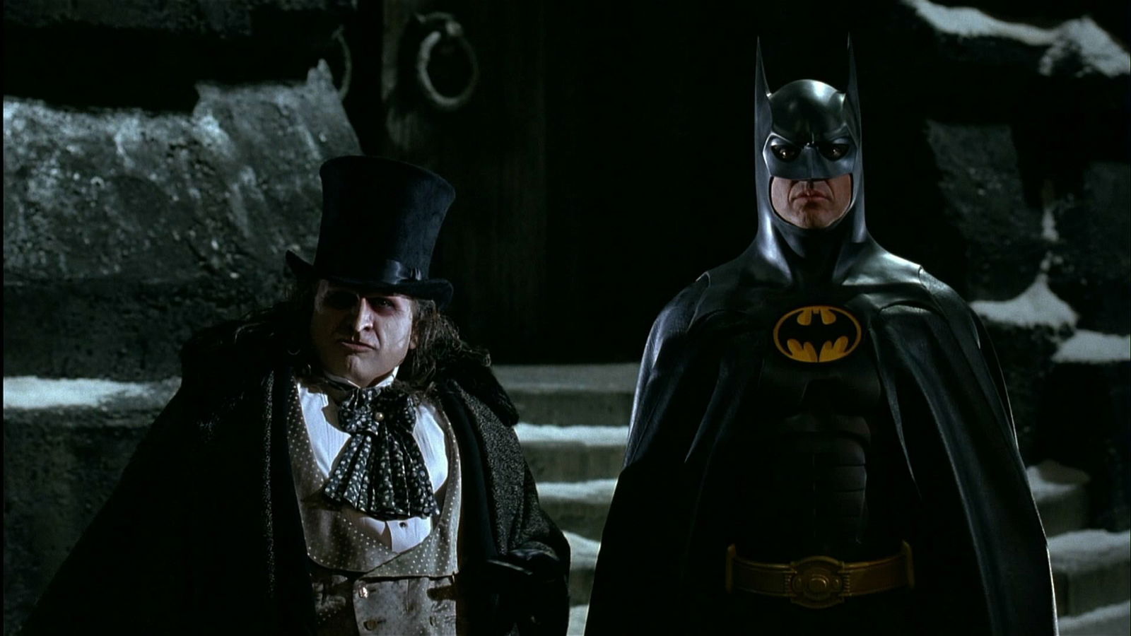 Danny DeVito e Michael Keaton in Batman Returns Danny DeVito e Michael Keaton