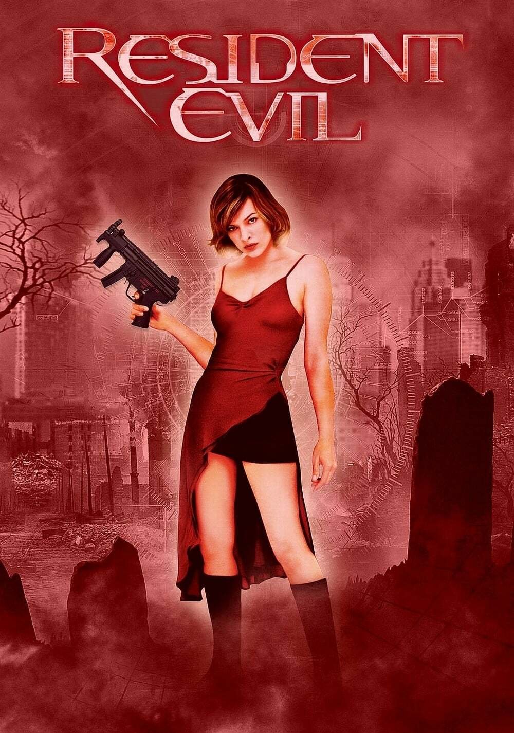 Milla Jovovich nella locandina di Resident Evil