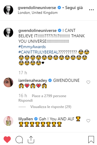 Il commento di Lily Allen alla nomination di Gwendoline Christie