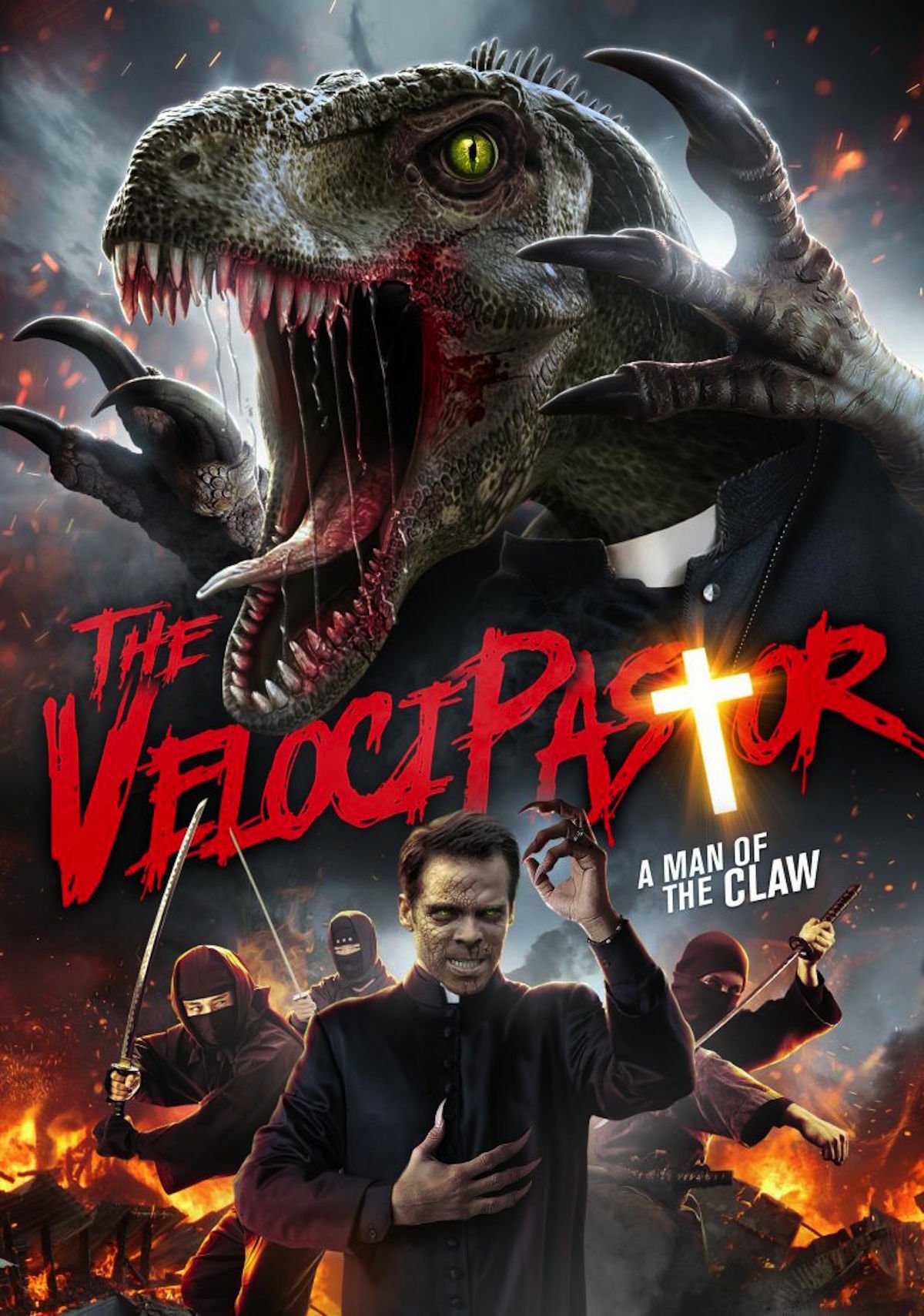 Il poster di The VelociPastor è trash puro