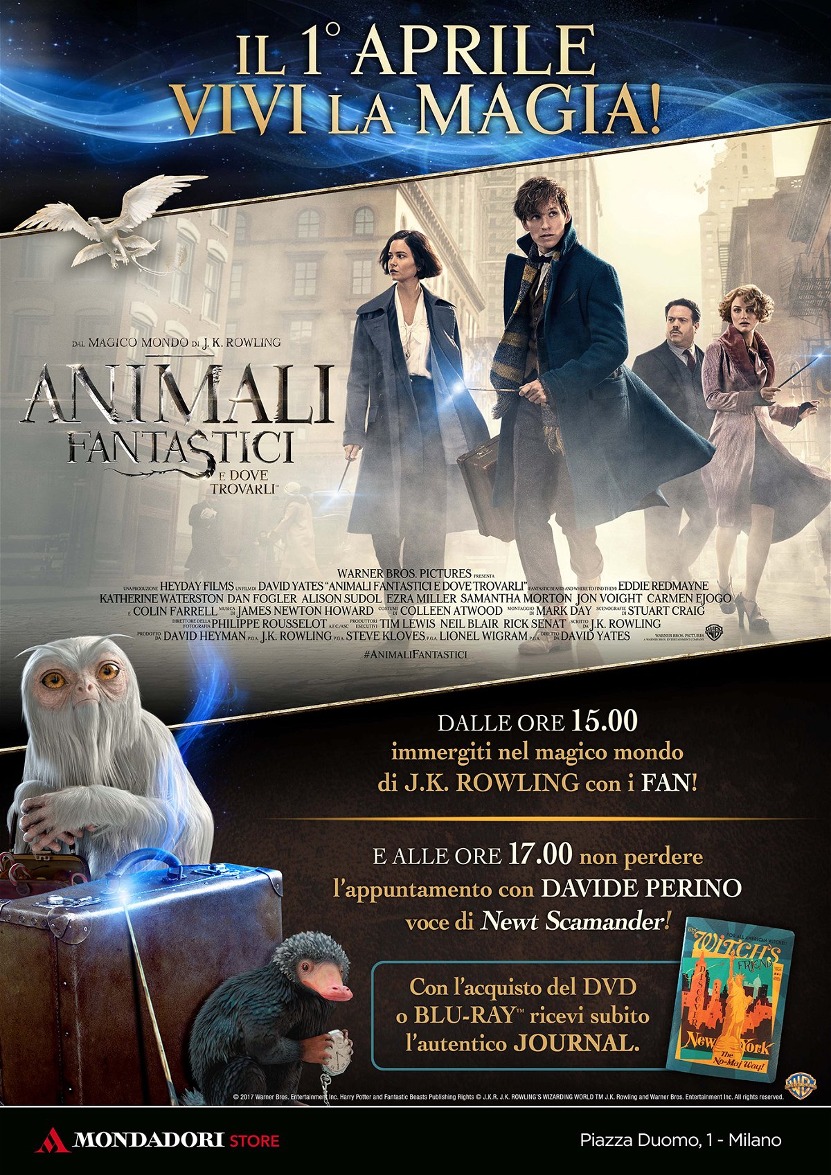 Poster degli eventi per l'uscita Home Video di Animali Fantastici e Dove Trovarli