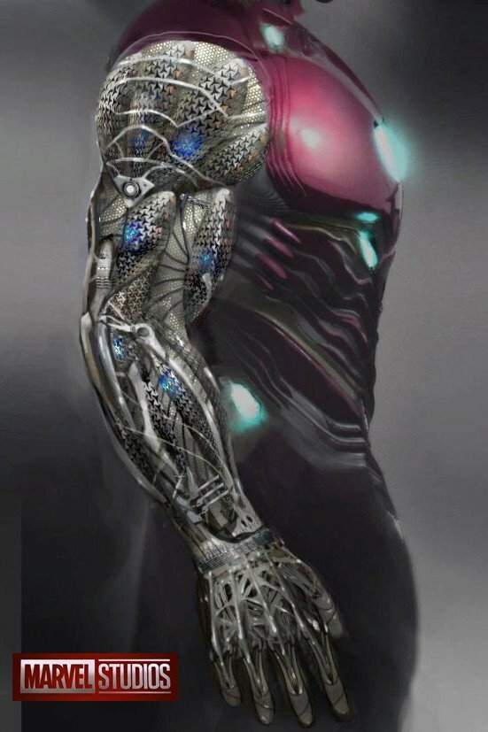 Concept art di Daren Horley per l'armatura di Iron Man in Avengers: Infinity War