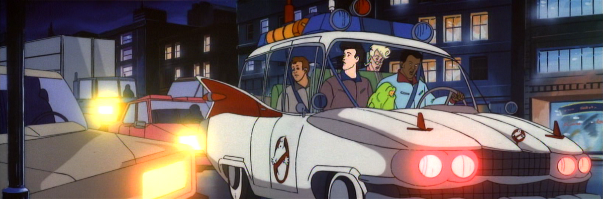 La Ecto-1 nella serie animata dei Ghostbusters
