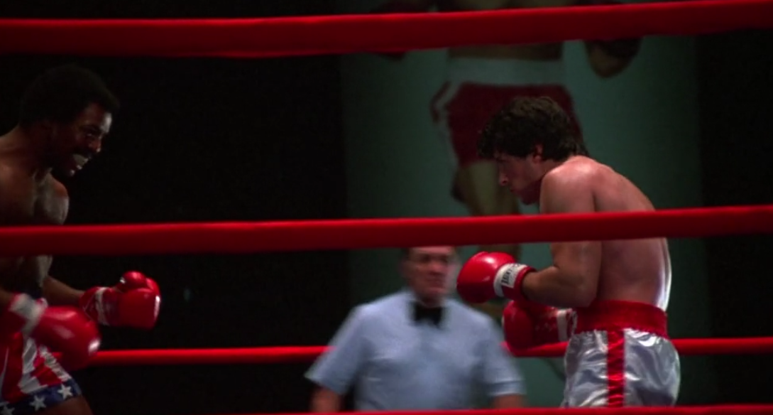 Apollo Creed sul ring insieme a Rocky Balboa, nel primo film della saga
