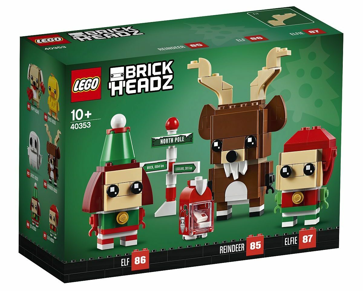 BrickHeadz: Elfi con Renna Gli elfi e la renna nel set BrickHeadz per il Natale 2019 di LEGO