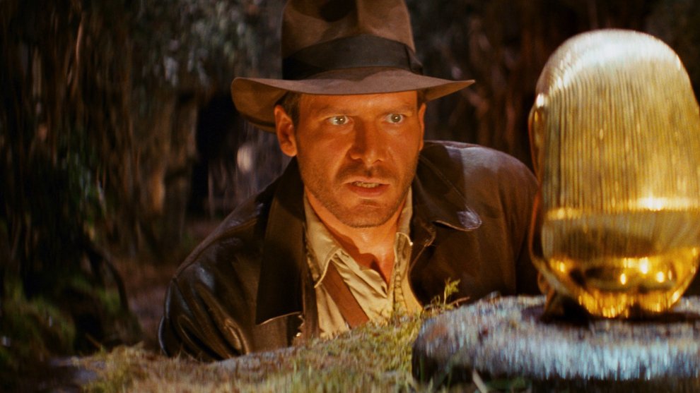 Una scena in cui Harrison Ford interpreta Indiana Jones