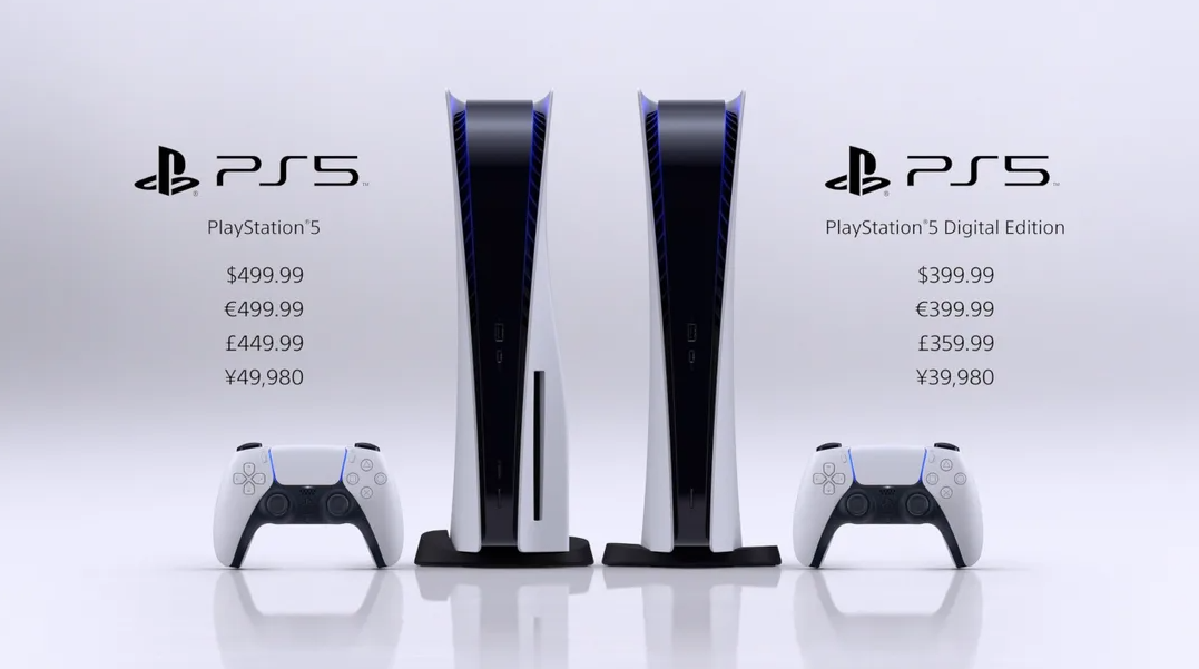 A sinistra PlayStation 5, a destra PlayStation 5 Digital Edition