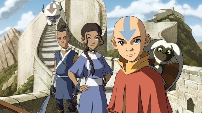 Clicca per vedere l'immagine originale Katara, Sokka e Aang, personaggi di Avatar - La Leggenda di Aang