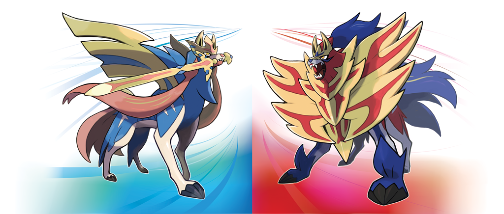 I Pokémon Leggendari di Spada e Scudo in un concept art