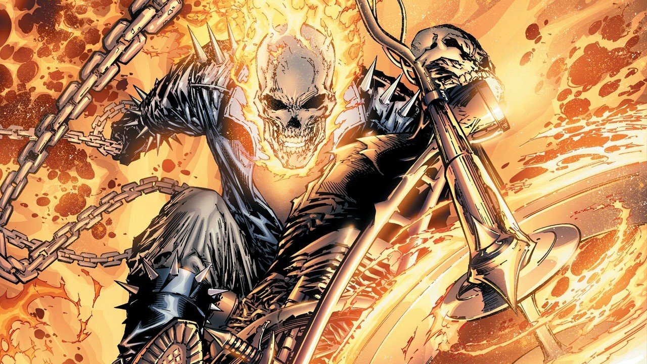 Clicca per vedere l'immagine originale Ghost Rider avvolto tra le fiamme infernali