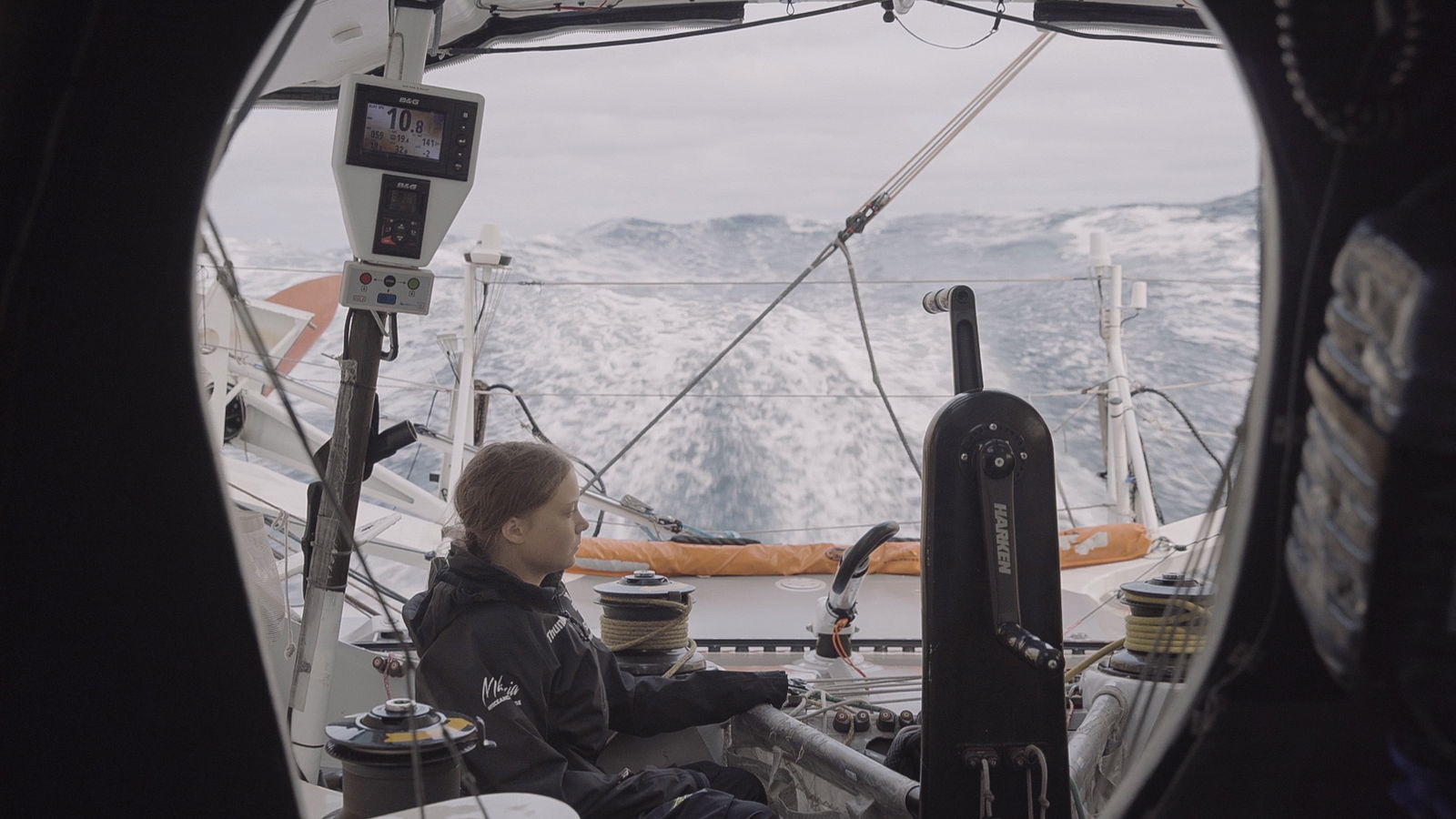 Clicca per vedere l'immagine originale Un'immagine di Greta in regata sull'Atlantico