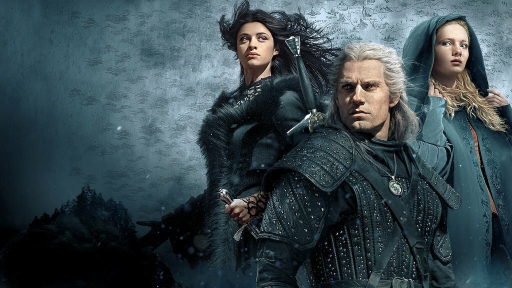 Henry Cavill, Freya Allan e Anya Chalotra in The Witcher