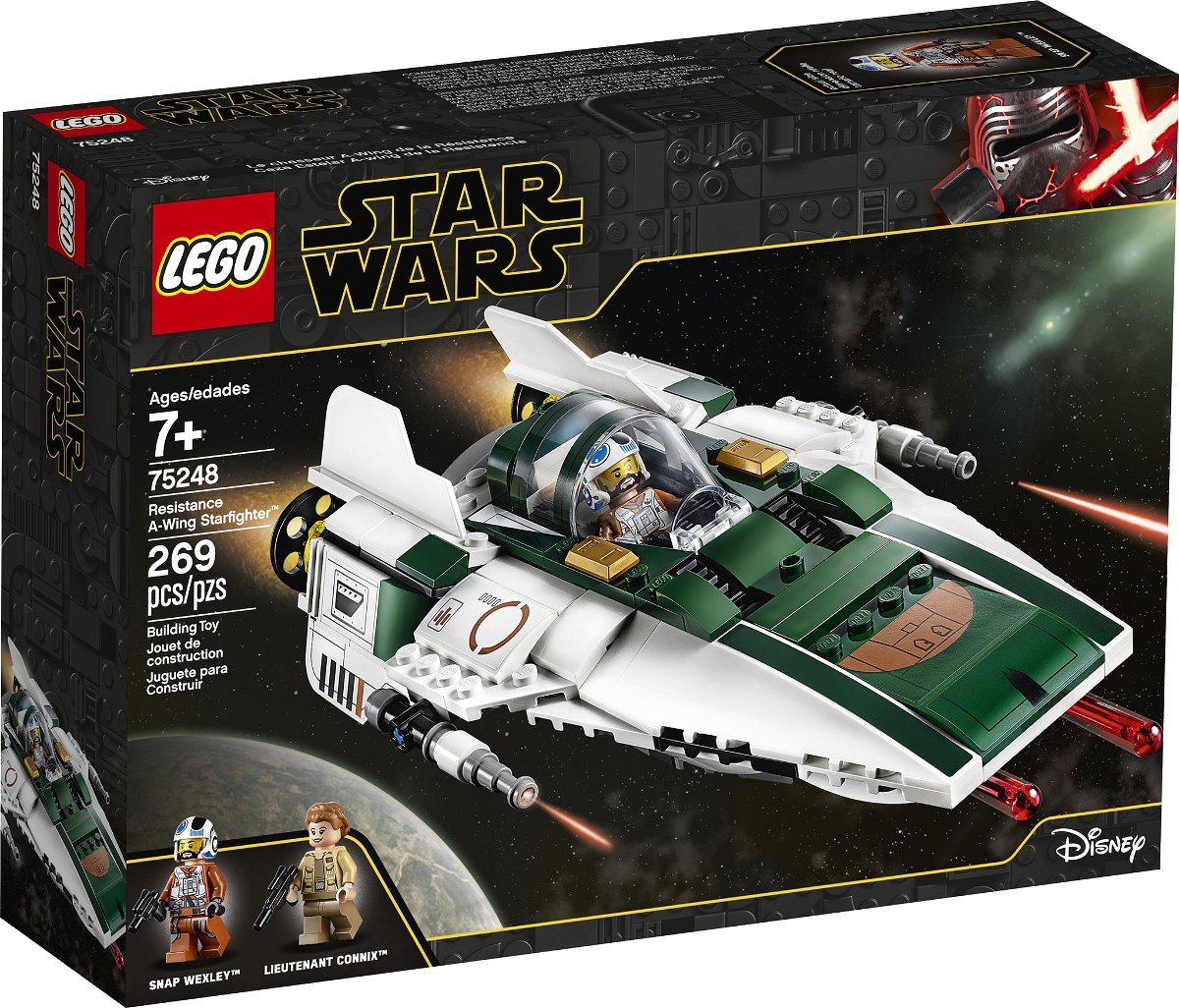 Il box del set LEGO Star Wars 75248 mostra un A-Wing della Resistenza