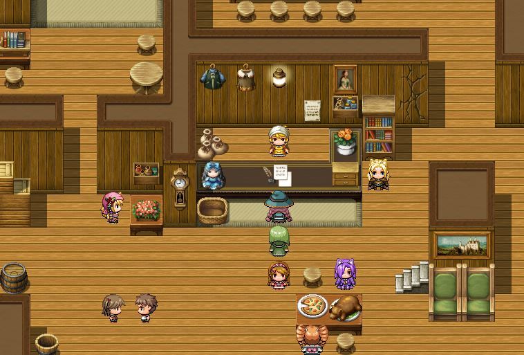 Clicca per vedere l'immagine originale Una mappa di gioco realizzata con RPG Maker MV
