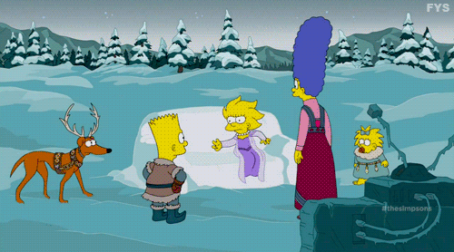 Lisa costruisce un castello di ghiaccio in stile Frozen