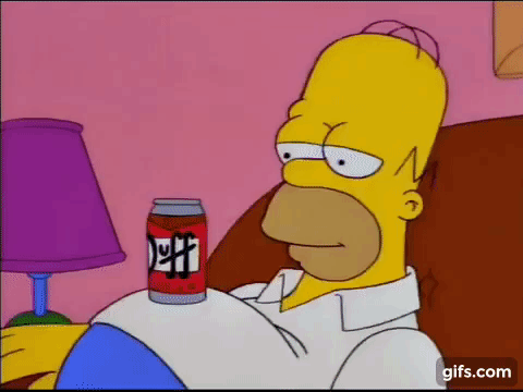 Homer Simpson con l'ennesima lattina di birra