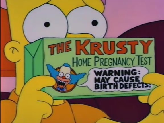 Il test di gravidanza di Krusty in una puntata di I Simpson