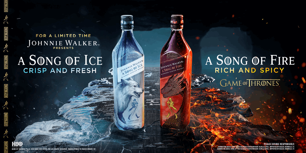 Le bottiglie in edizione limitata dedicate a Stark e Targaryen da Johnnie Walker