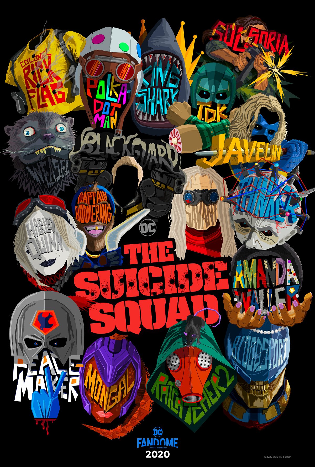 I loghi dei personaggi di The Suicide Squad nel nuovo poster