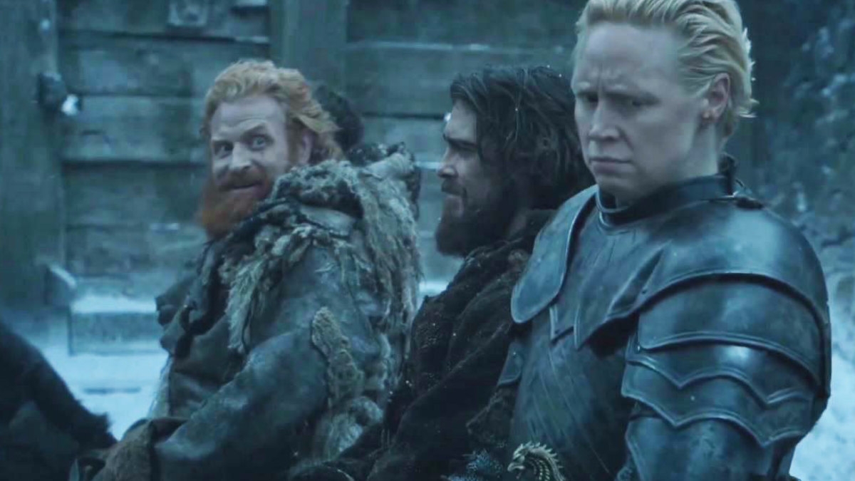 Clicca per vedere l'immagine originale Kristofer Hivju e Gwendoline Christie in Game of Thrones