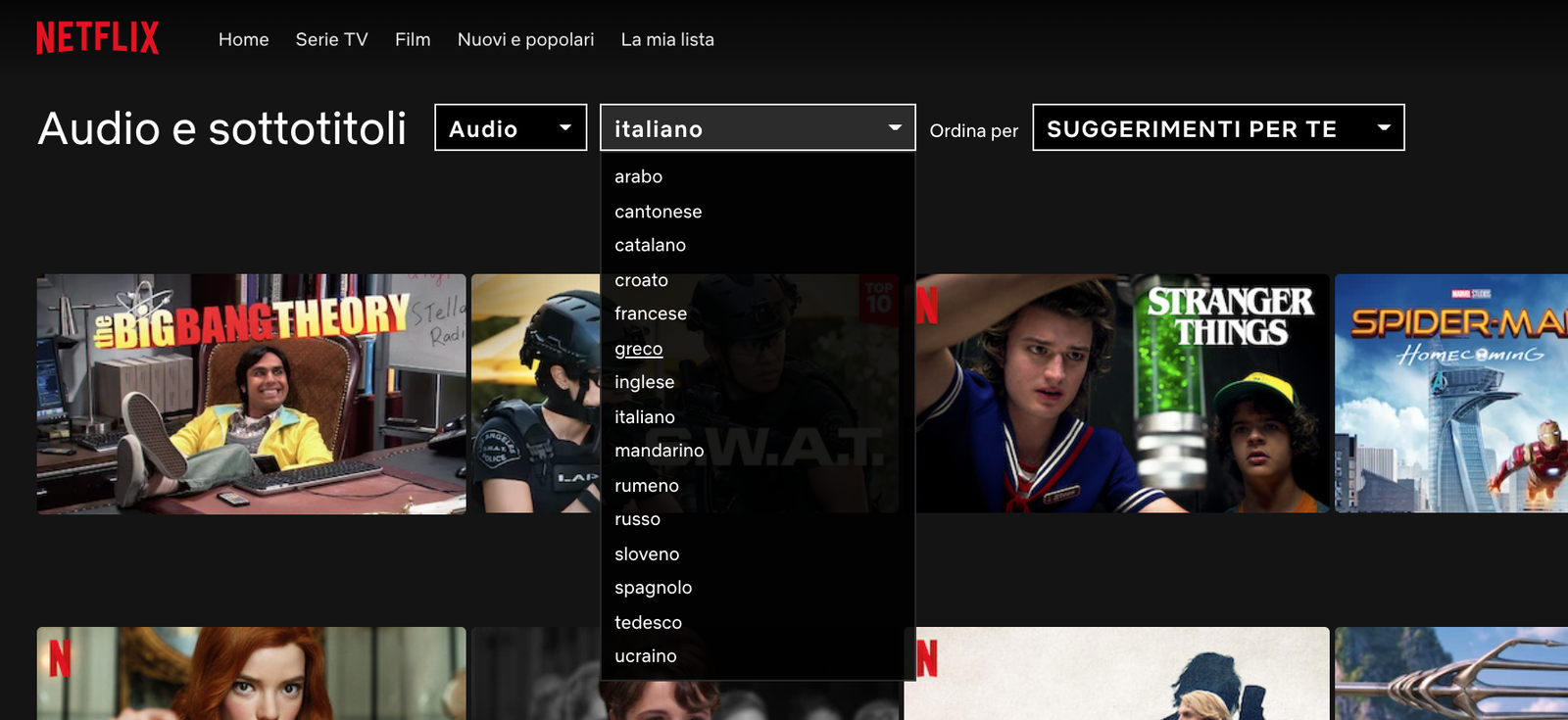 Click para ver la imagen original Interfaz web para buscar audio y subtítulos en Netflix