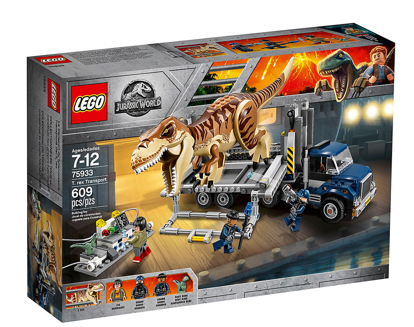 Dettagli del box del set LEGO Trasporto del T. rex