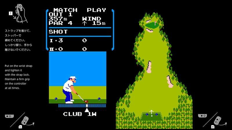 Clicca per vedere l'immagine originale Golf ad 8-bit rivive su Switch