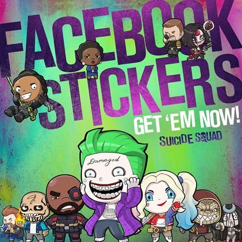 Il Joker e Suicide Squad negli Sticker Facebook