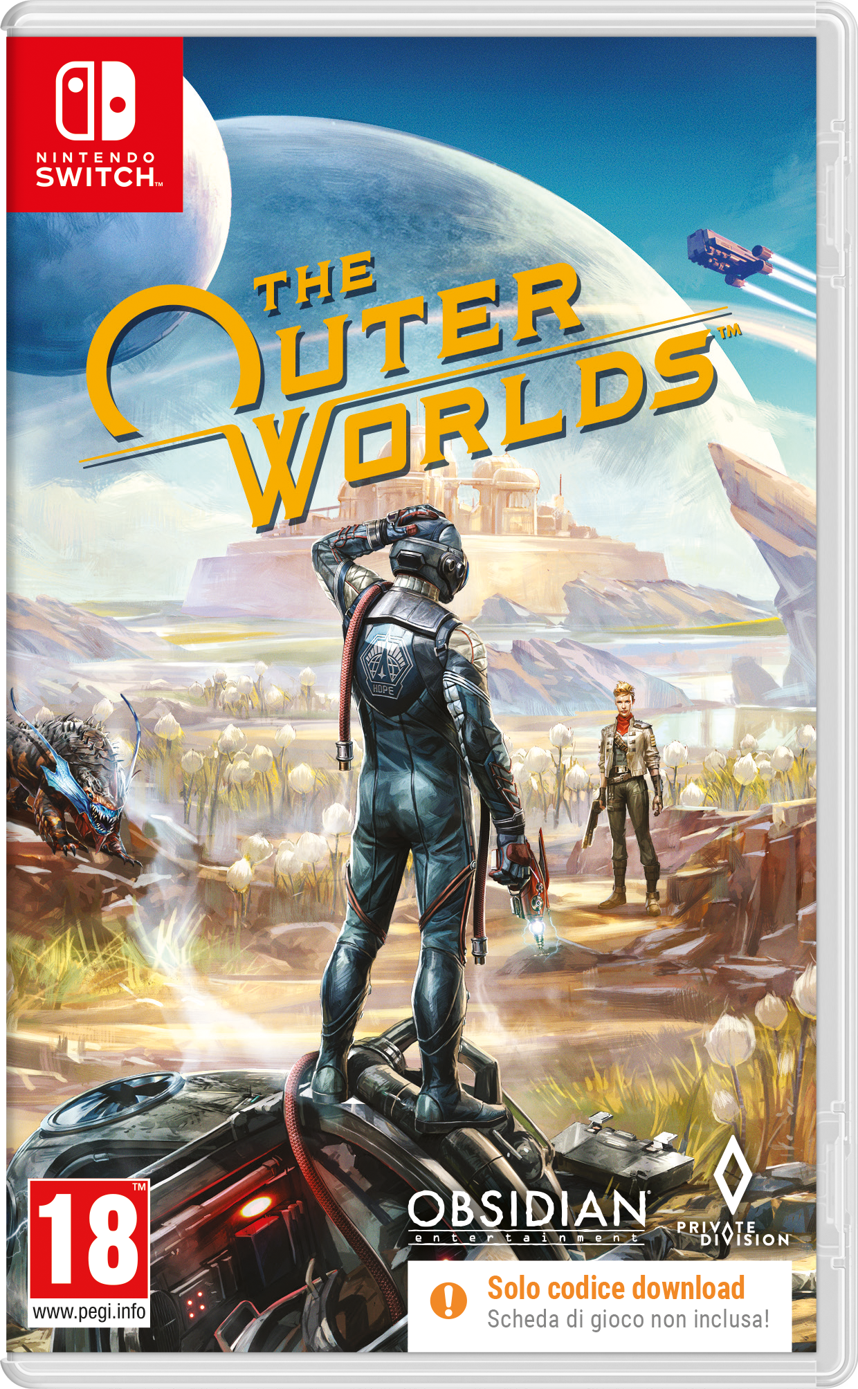 The Outer Worlds su Nintendo Switch dal 6 marzo The Outer Worlds e la boxart per Switch