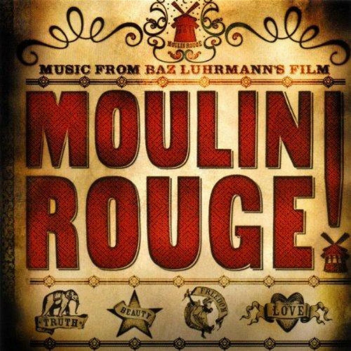 La copertina della colonna sonora di Moulin Rouge!