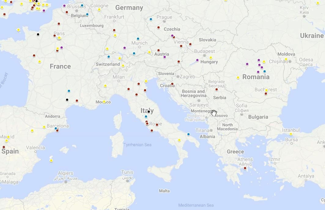 Italia en el Mapa de las películas de terror