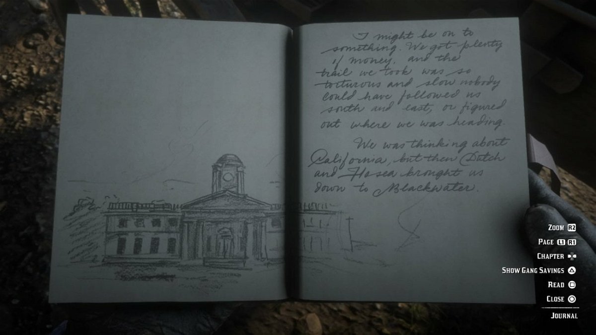 Il diario di Arthur così come appare in Red Dead Redemption 2